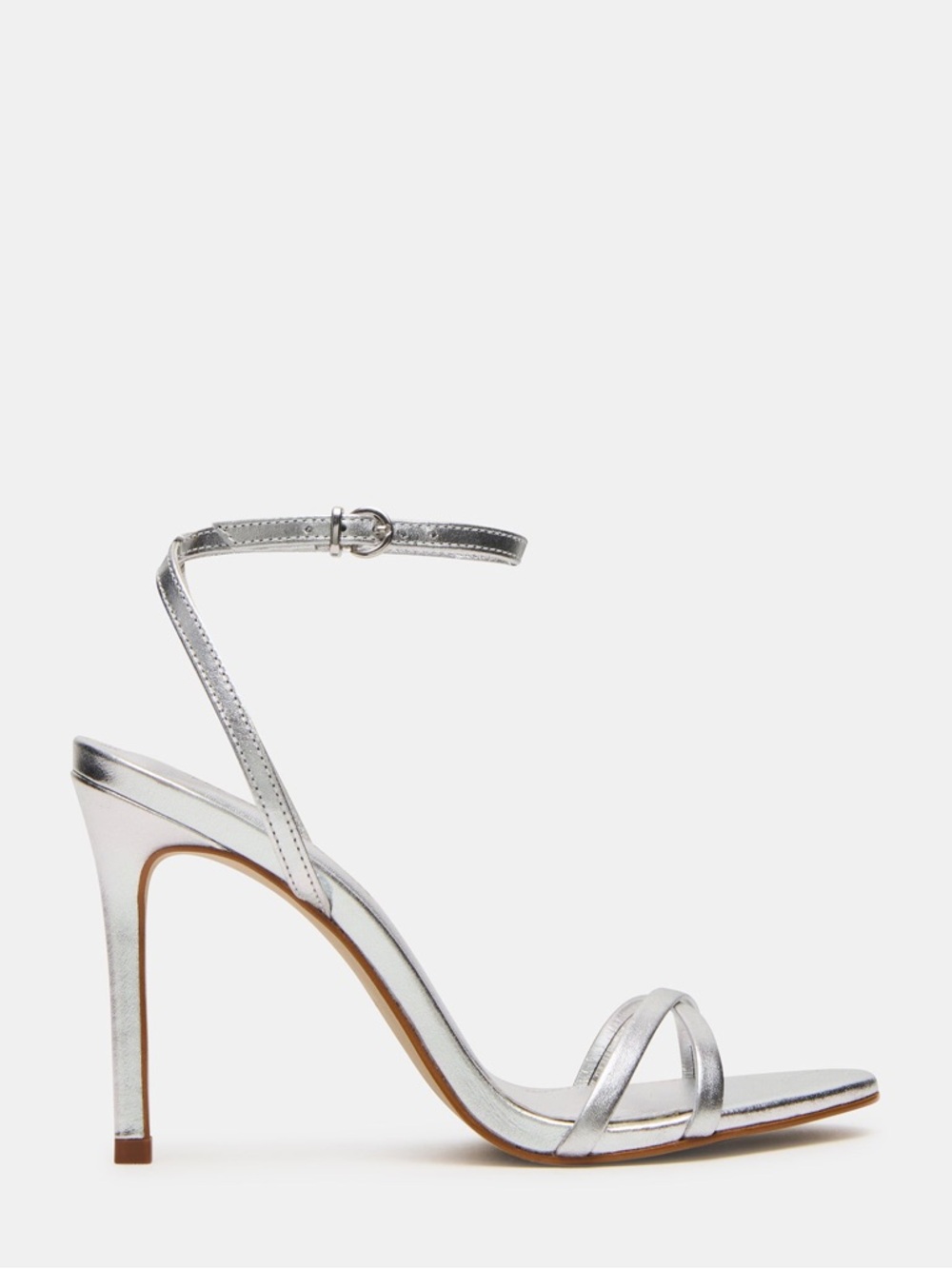 Steve Madden Silver Strappy Stiletto Sandals